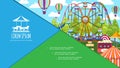 Flat Colorful Amusement Park Composition Royalty Free Stock Photo