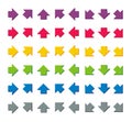 Flat colorful arrow sign collection, set of arrows vector illustration elements Royalty Free Stock Photo