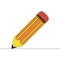 Flat colorful continuous line art Pencil concept