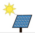 Flat colorful continuous line Solar Energy panel