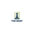 flat colorful design TIKI BOAT culture logo design