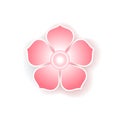 Flat colorful icon of sakura flower