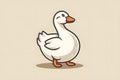 Flat colorful logo of a cute goose in cartoon style