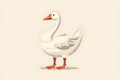 Flat colorful logo of a cute goose in cartoon style