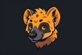 Flat colorful logo of a cute hyena in cartoon style