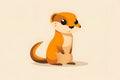 Flat colorful logo of a cute weasel in cartoon style