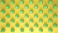 Flat colorful pop art composition with green party cupcakes, bakery goodies, on yellow background, pattern texture copy