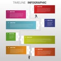 Flat colorful timeline infographics vector illustration