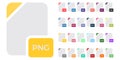 Flat colorful vector file format icons set isolated on white, document type flat icons. File format icons Royalty Free Stock Photo