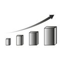 Flat columns chart icon. Growth stock diagram financial graph. Vector illustration. Stock image. Royalty Free Stock Photo