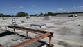 Flat commercial Roof repairs on Smooth modified smooth flat roof Royalty Free Stock Photo