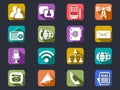 Flat communication long shadow icons Royalty Free Stock Photo