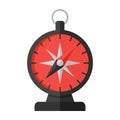 Flat Compass Icon with Red Face and Silver Needle Royalty Free Stock Photo