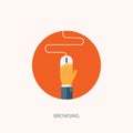 Flat computer mouse icon. Programming concept background. Coding. Royalty Free Stock Photo