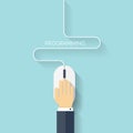 Flat computer mouse icon. Programming concept background. Coding. Royalty Free Stock Photo