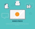 Flat concept of business process, payment infographics in modern color for web design, illustration