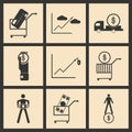 Flat concept economic icon Royalty Free Stock Photo