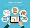 Flat Construction Planning Diagram Concept