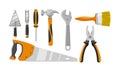 Flat construction tool equipment kit set Royalty Free Stock Photo