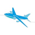 Flat continuous drawing line airplane concept