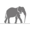 Flat Continuous Drawing Line Art Elephant Concept