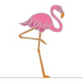 Flat continuous drawing line pink Flamingo concept