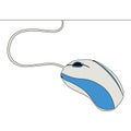 Flat continuous ine wired computer mouse concept Royalty Free Stock Photo