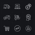 Flat contour shop icon set