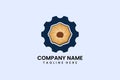 Flat Cookies bakery biscuit gear engineering logo Royalty Free Stock Photo