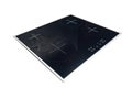 Flat cooktop cooking induction electric built black stove. Electric induction hob with ceramic tempered glass surface Royalty Free Stock Photo