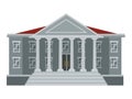 Flat court or government building with six pillars Royalty Free Stock Photo