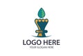 Creative Chess Castle Simple Leaf Logo Design