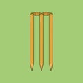 Flat Cricket Wicket Stumps Illustration Icon Vector Cricket game
