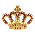 Flat crown king icon. Queen princess design crown gold royal corona