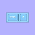 Flat CTRL Z Undo keypad Icon Vector Illustration Keyboard