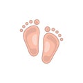 Flat cute child foot icon