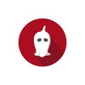 flat cute thief or ghost head mask icon design