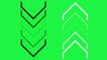 Flat 2d Animation Arrow transition greenscreen background. Anime-style Arrow in GREENSCREEN