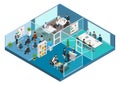 Flat 3d business isometric office interior vector Royalty Free Stock Photo