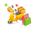 3d concept isometric illustration online shopping goods delivery Royalty Free Stock Photo