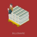 Flat 3d isometric billionaire, oligarch, rich man, millionaire Royalty Free Stock Photo