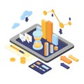 Flat 3d isometric business finance analytics Royalty Free Stock Photo