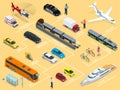 Flat 3d isometric high quality city transport car icon set Royalty Free Stock Photo