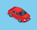 Flat 3d Isometric High Quality Sedan Automobile