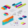 Flat 3d isometric infographic for your business presentations.