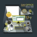 Flat 3d isometric office routine illustration Royalty Free Stock Photo