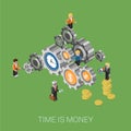 Flat 3d isometric style modern time is money infographic concept Royalty Free Stock Photo
