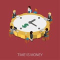 Flat 3d isometric style modern time is money infographic concept Royalty Free Stock Photo