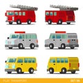 Flat 3d isometric transport icon set: emergency service Royalty Free Stock Photo