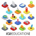 Flat 3d isometric vector education web mobile app icon Royalty Free Stock Photo